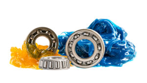 Ball bearing stainless with grease lithium machinery lubrication for automotive and industrial  isolated on white background