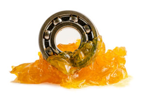 Ball bearing stainless with grease lithium machinery lubrication for automotive and industrial  isolated on white background with clipping path